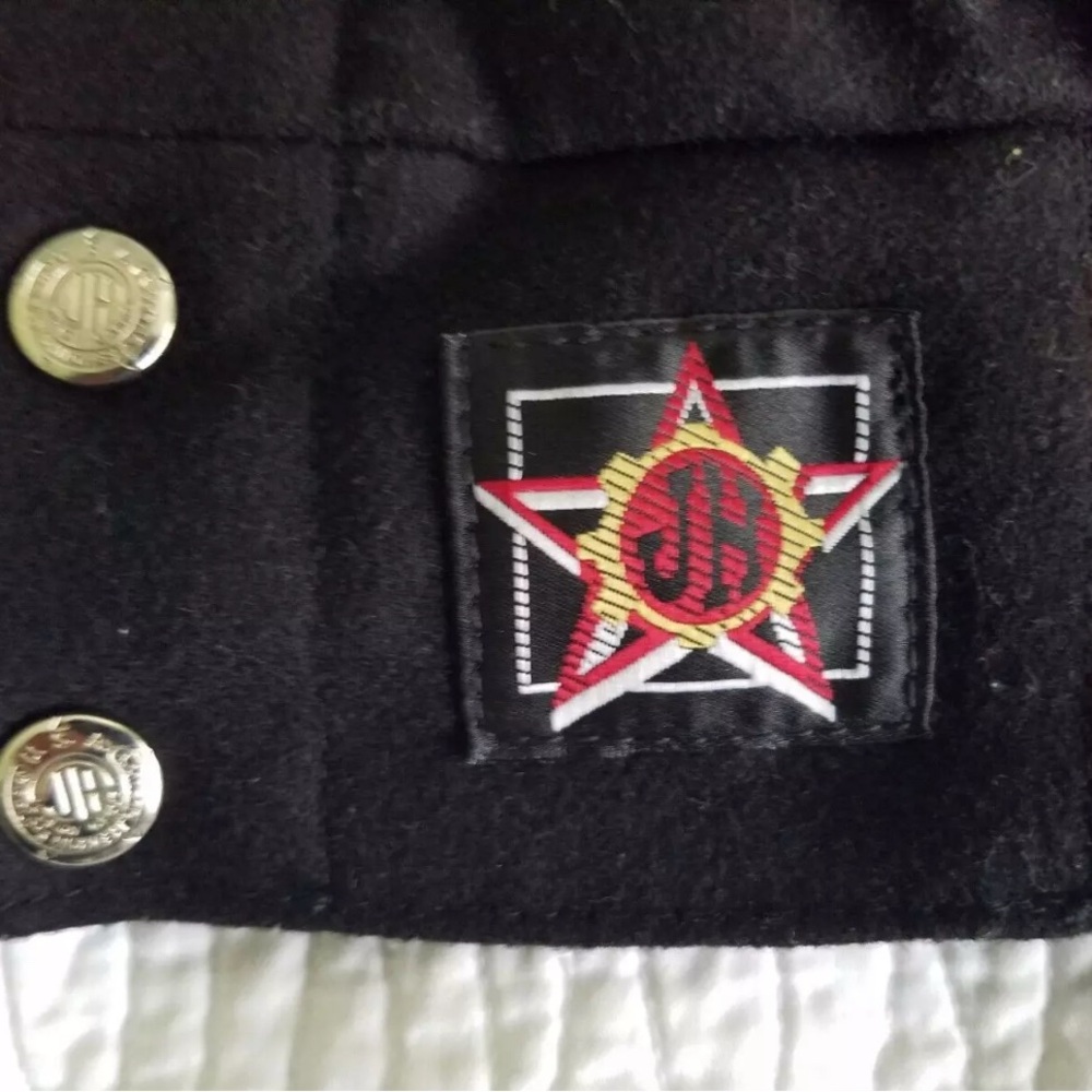 Black Bomber Jacket with Ribbed Collar and Cuffs - Picture 9 of 14